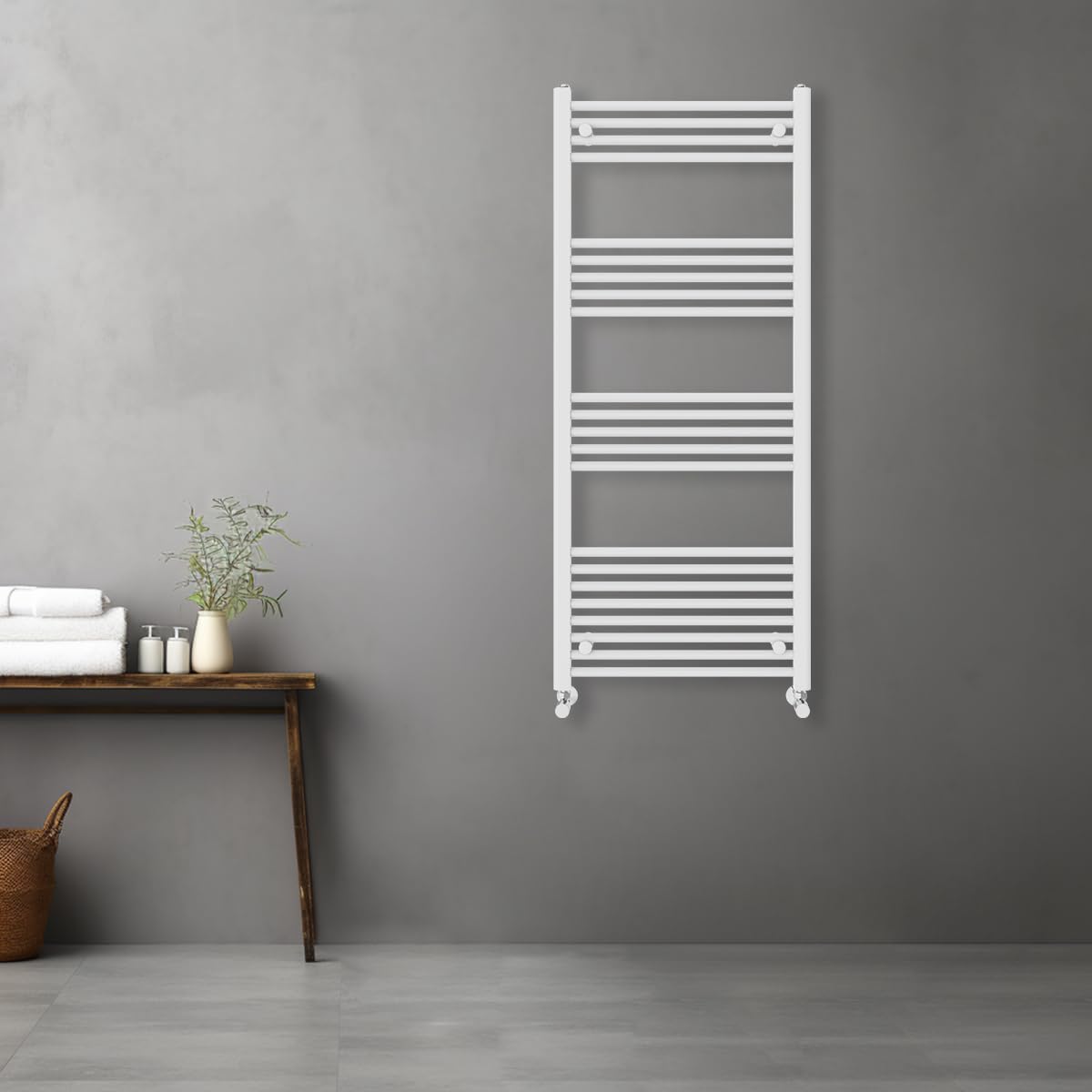Warmehaus Straight Heated Towel Rail Radiator Rad 1400x600mm White