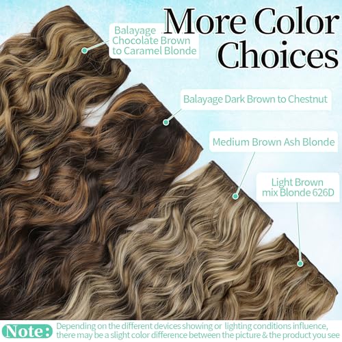 Image of KooKaStyle Hair Extensions 20 inch Balayage Chocolate Brown to Caramel Blonde
