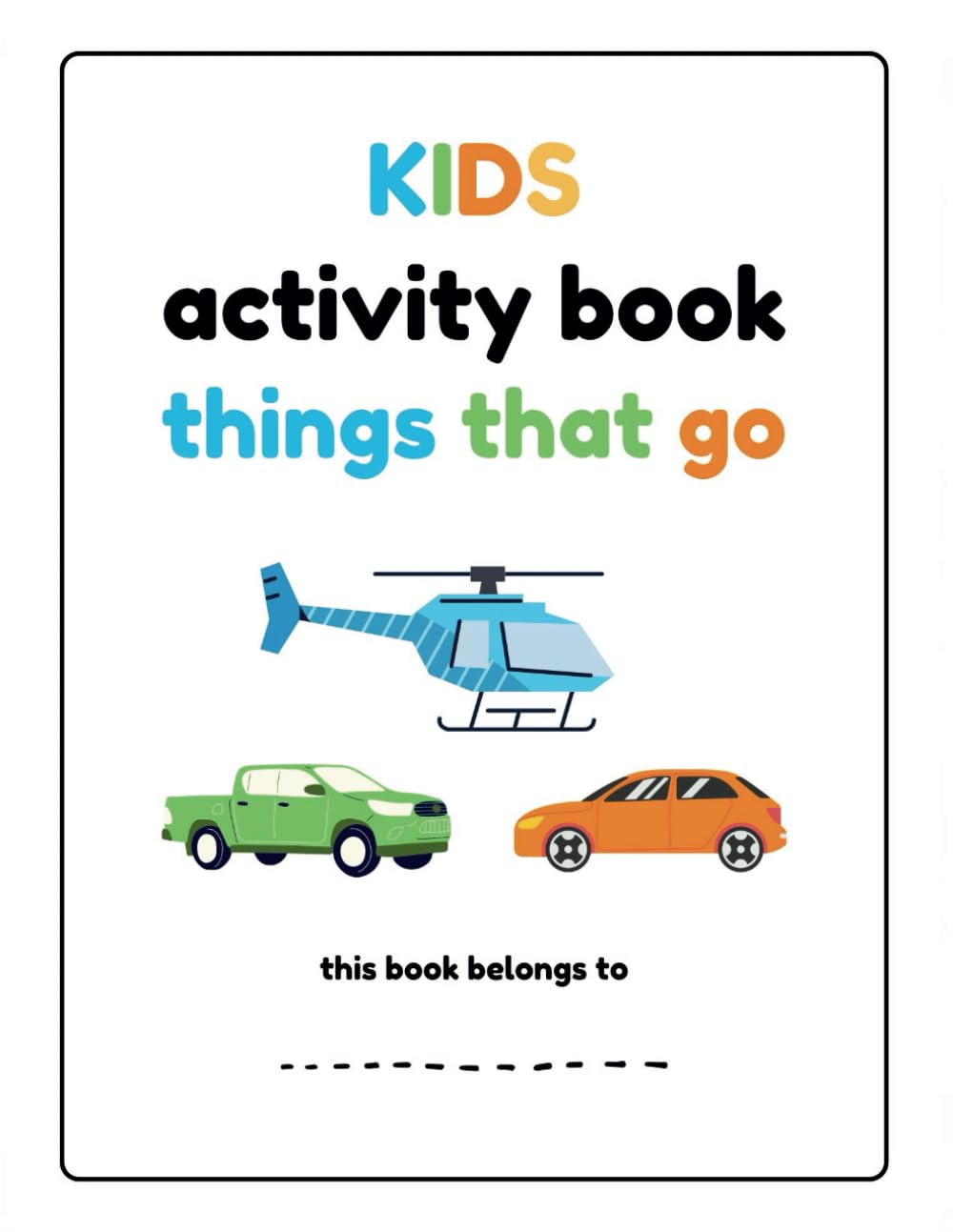 Kids activity book thing that go