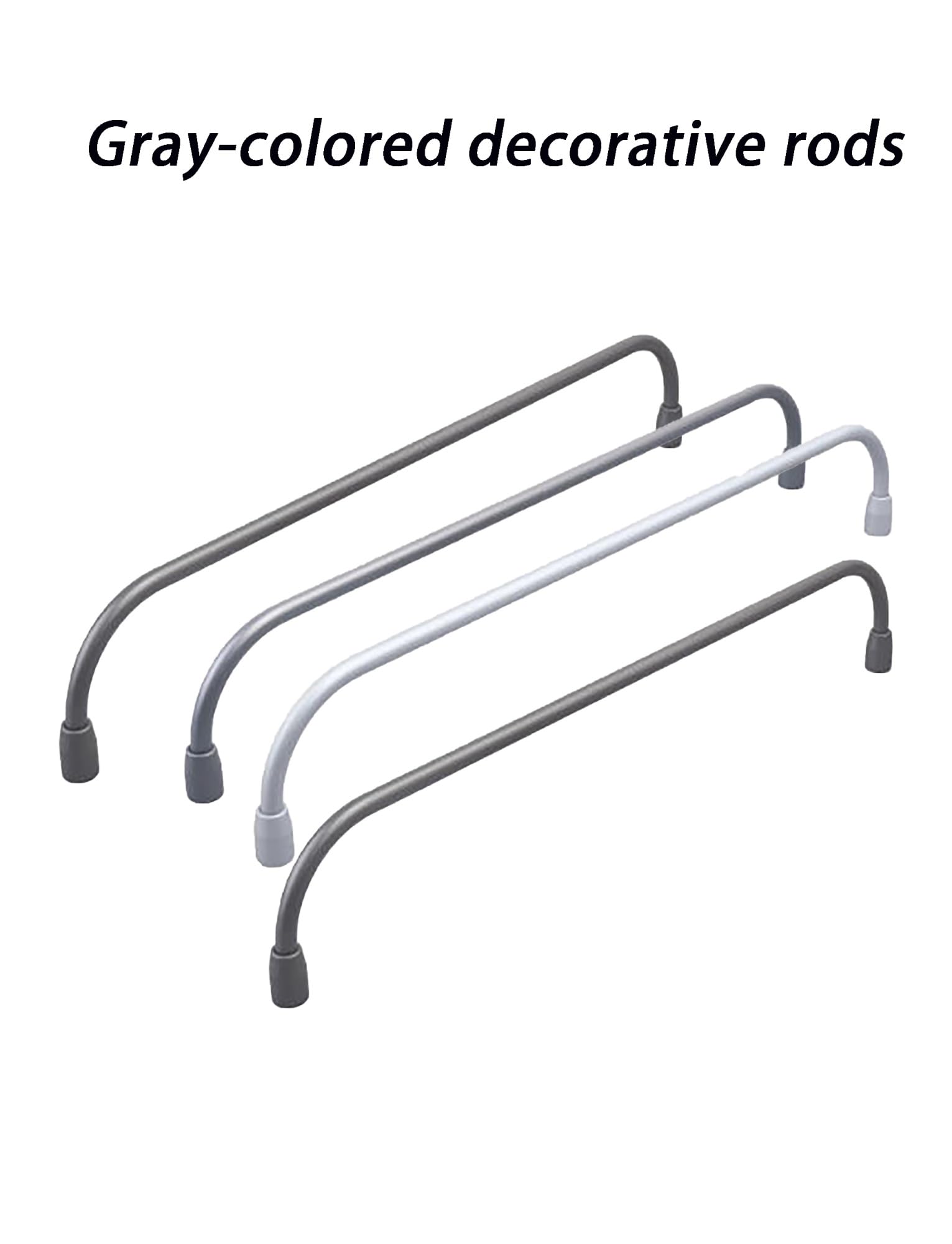 Drążek ze stopu aluminium, 8 mm, okrągła metalowa rurka do balustrady szafki, półki, podłokietnika, słupka, drewnianego wykończenia, do futra, czarno-szara, 1.3ft / 40 cm