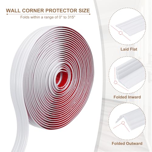 Protector de esquinas blanco PATIKIL moldura autoadhesiva 40mm para bordes 4