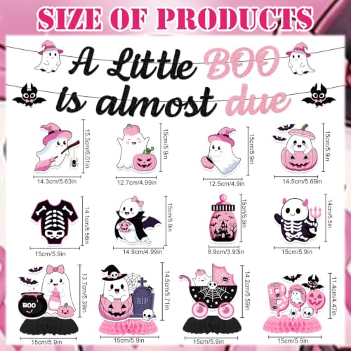 Image of Pink Halloween A Little Boo is Almost Due Baby Shower Decorations