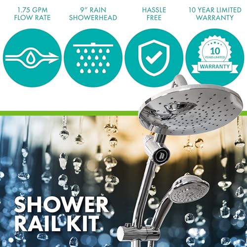 Niagara Conservation N99SR17CH Regadera Combo 5-Spray con 1.75 GPM 8.8 in Montaje de Pared, Cabezal Fijo y Manual en Cromo, 1 Paquete miniatura 2