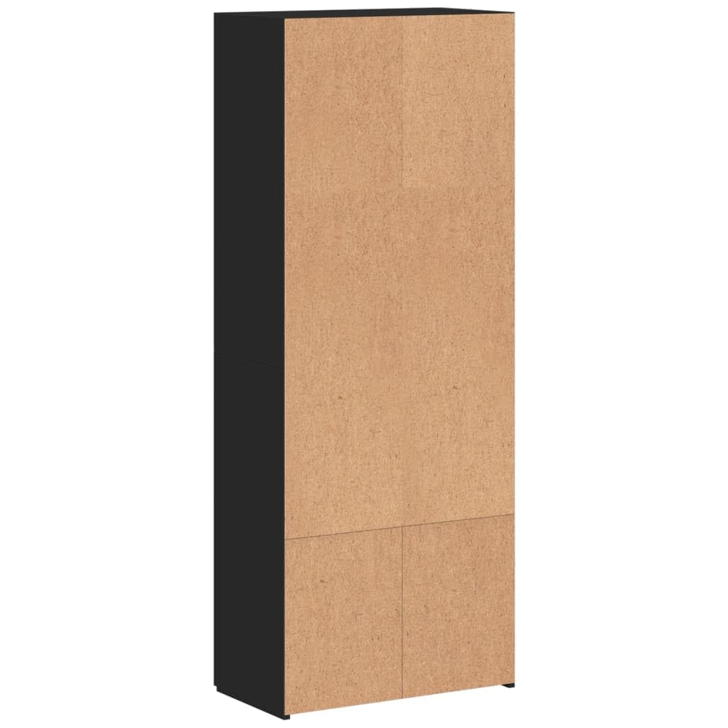 vidaXL Armario archivador Madera de ingeniería Negro 60x32x153 cm, Armario archivador, Mueble de almacenaje, Mueble de almacenaje de Oficina
