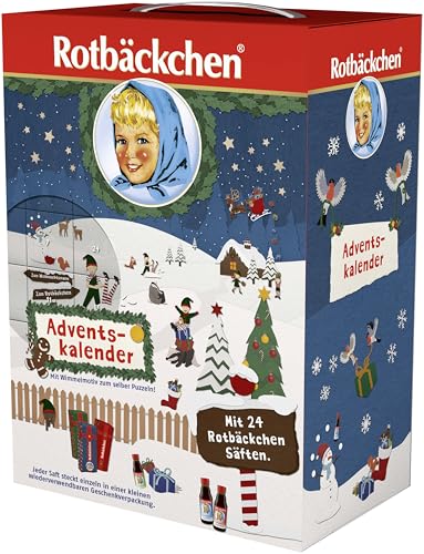 ROTBÄCKCHEN Saft Adventskalender – 24x125 ml Saftfläschchen – 8...