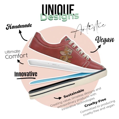 Vegan Leather Sneakers for Women - Handmade and Unique Design Fashion Sneakers for Women4