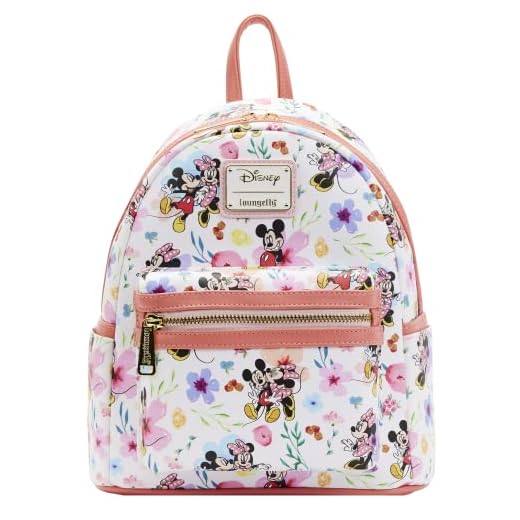 Loungefly Disney Mickey Minnie Mouse Mini Backpack Handbag AOP Floral