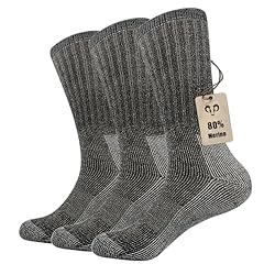 Vihir 3 Pares Calcetines de Lana Grueso para Sende...: Talla: Dos tallas para zapatos de hombre mujer talla 37-42/41-46. La longitud del tubo es de aproximadamente 28 cm Diseño de rizo completo: antibacteriano, excelente secado rápido y absorción de olores Material de alta calidad: 80% mezcla de lana , 1...