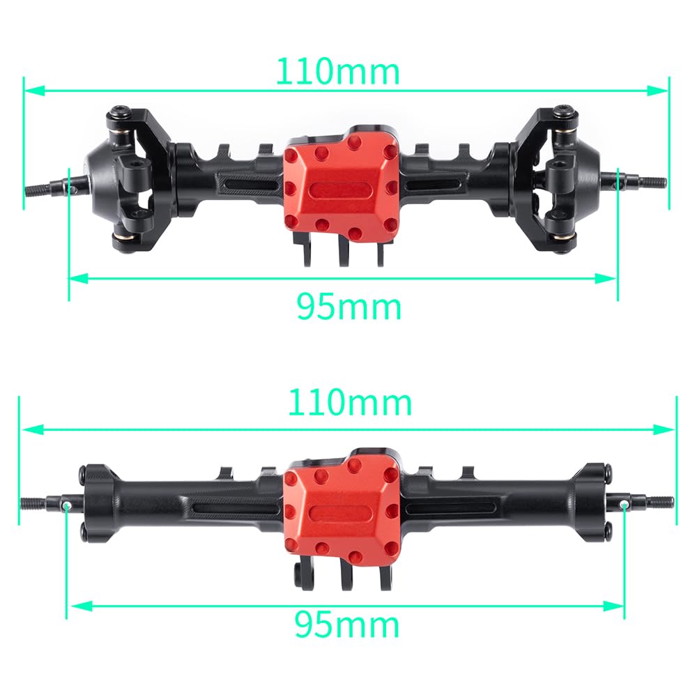 MOHERO TRX4M Standard Front Rear Axles Set Aluminum Alloy Complete Axles for 1/18 RC Crawler Car Upgrade Part (Axles Set)
