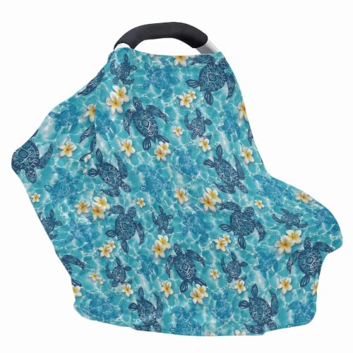 Image of Car Seat Cover Baby, Sea Turtle, car seat Cover for Baby carseat