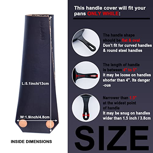 Mock St Handmade Leather Cast Iron Skillet Pan Handle Cover - Heat Resistant, Non-Slip, And Fits Most Cookware, For Your Cooking Needs - Made With Genuine Vegetable-Tanned Leather #TOP4