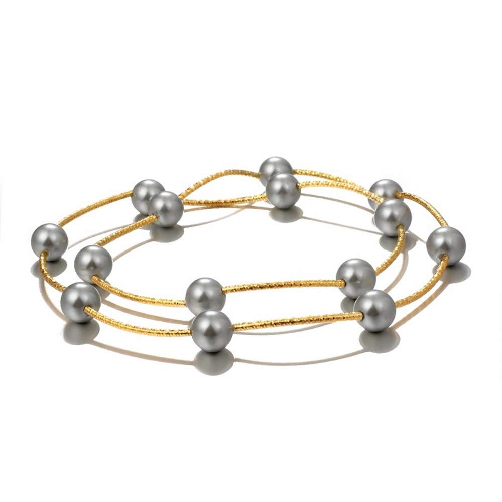 Shining Diva Fashion Latest Stylish Pearl Design Choker Necklace for Women (Grey) (10915np)