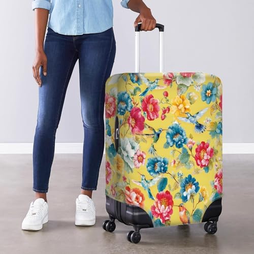 Housse valise extensible lavable réutilisable spandex motif oiseau