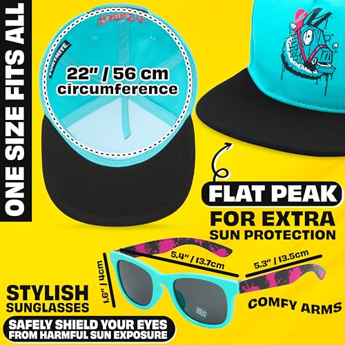 Image of Spongebob | Minecraft | Fortnite | Super Mario | Kids Baseball Cap & Sunglasses with UV Protection, Gifts for Boys