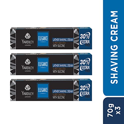 Image of Yardley London Elegance Super Smooth Lather Shaving Cream With Silicone|Daily Beard Shaving Cream For Men|Pack Of 3 (91Gm Each)