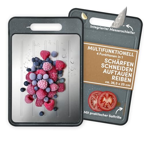 STONELINE Auftaubrett Schneidebrett mit Auftau-Funktion 36,5 x 25 cm, 3x Schneller Auftauen...