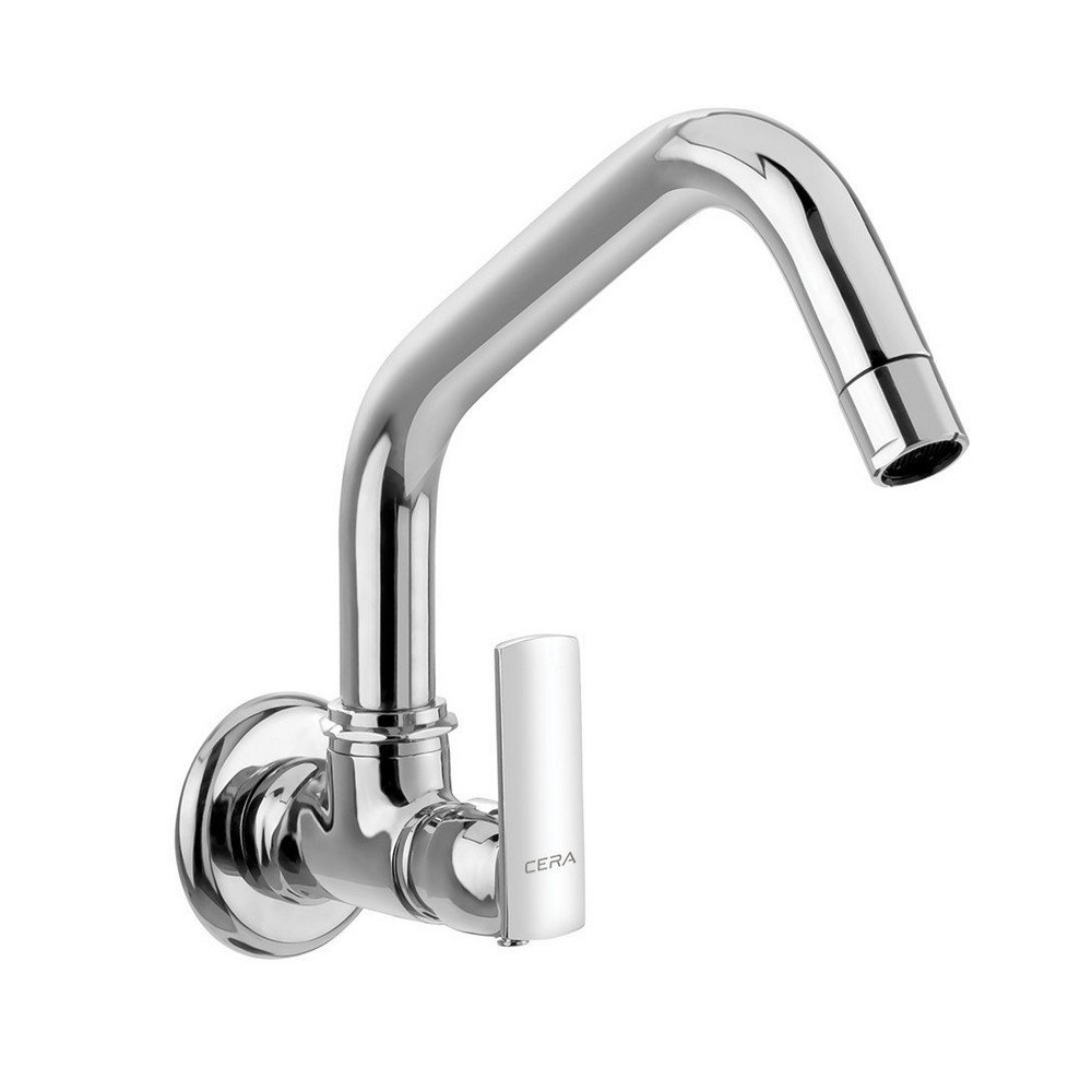 Cera Titanium F1003261 Stainless Steel Single Lever Sink Cock (Silver)