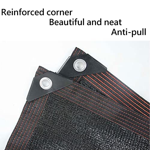 Vela de sombra rectangular negra de 5x12 m con tejido HDPE transpirable 6
