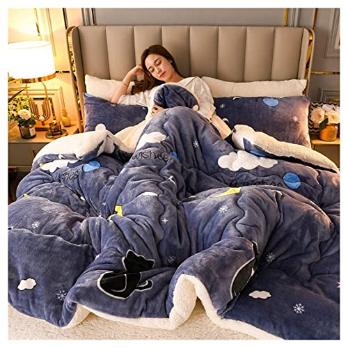 FUYY Edredón Doble Cachemira Edredón De Invierno Núcleo De Cachemira Lana Otoño E Invierno Grueso Cálido Regalo Edredón Edredón De Invierno Cama Doble,C-180 x 200 cm 3kg