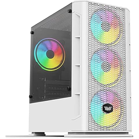 Veno scorp Gaming pc - intel i5 - 4.3 GHz, 16GB RAM - GT 1030 2GB Graphic card, 240GB SSD + 1TB HDD, Windows 10, Wi-Fi White Blizzard ARGB Gaming Case (Renewed) Cover