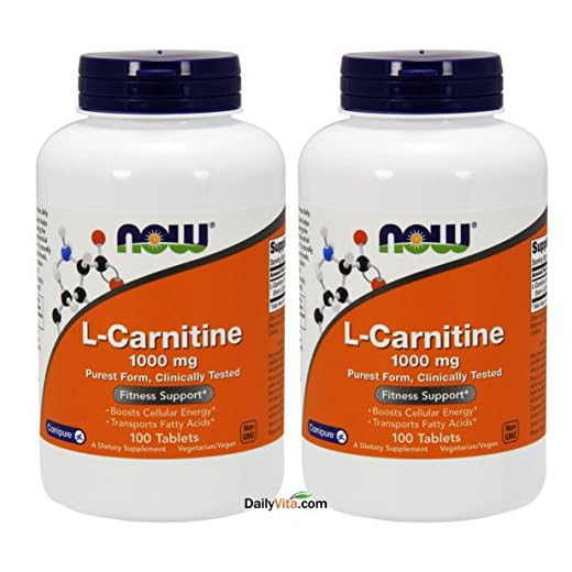 NOW Foods L- Carnitine Tartrate 1000mg, 100 Tablets (Pack of 2)