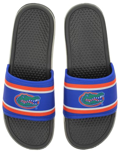Image of FOCO NCAA Printed Team Logo and Color Stripes Comfortable Slide Sandals