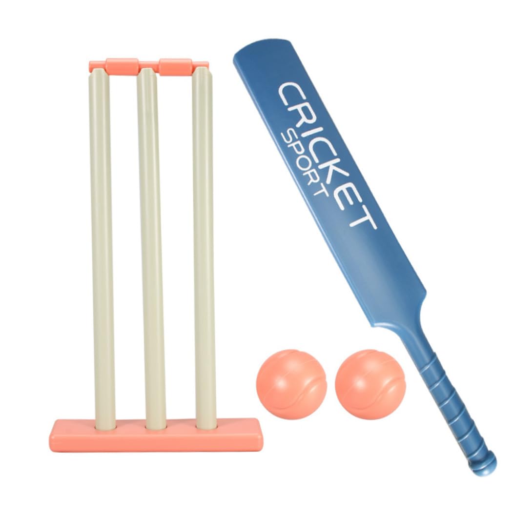 Ensemble de Cricket pour Enfants, Ensemble de Cricket pour Enfants, kit avec Batte ABS, souches, 2 balles, Jeu d'interaction Parent-Enfant pour Jardin, Plage, équipement Domestique pour