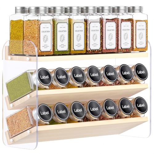 MUDEELA 3 Tiered Spice Rack Organizer for Cabinet, (No Jars Included)