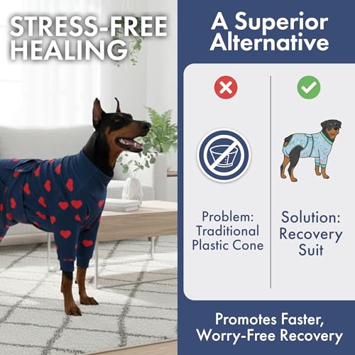 Image of Spark Paws Dog Recovery Suit - Surgical Onesie After Surgery, Male & Female