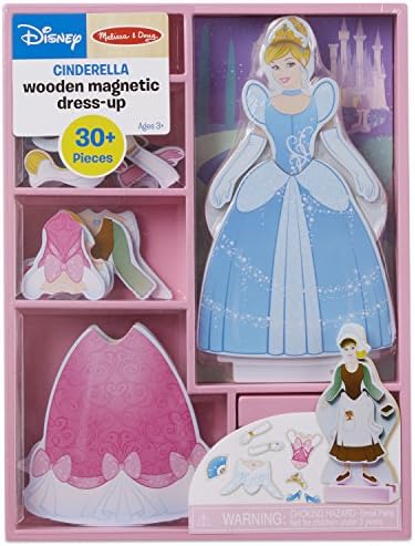 Melissa & Doug Disney Cinderella Magnetic Dress-Up Wooden Pretend Play Set (30+ pcs) - Toys, Princess Dress Up Doll For Preschoolers And Kids Ages 3+
