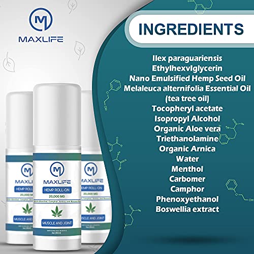 Maxlife Nano Hemp Pain Relief Roll On - Topical Pain Relief - Hemp Relief - Joint Pain Relief - Muscle Pain Relief - Hemp Oil for Pain Relief - Arthritis Pain Relief - Arnica Roll On - Image 7