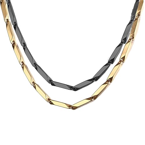 Nakabh Stainless Steel Rice Chain Necklace for Men and Boys