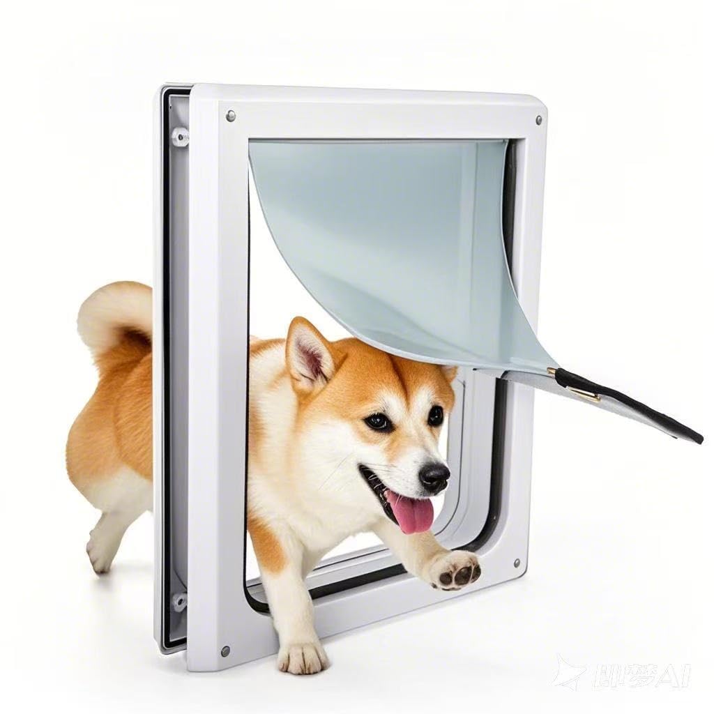 PAWISE Trappe pour Chien à 2 Voies, Rabat Verrouillable avec Rabat Transparent Flexible Conception Solide & Installation Facile (30x36CM)