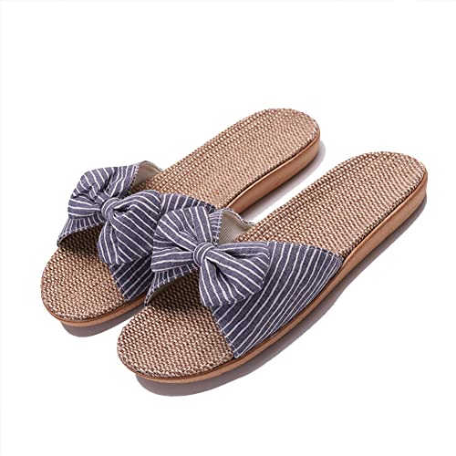 Slippers for Mom Gift Summer Cozy Indoor Cotton Flax Home Slippers Skidproof Tatami Slippers Breathable Outdoor Sandals