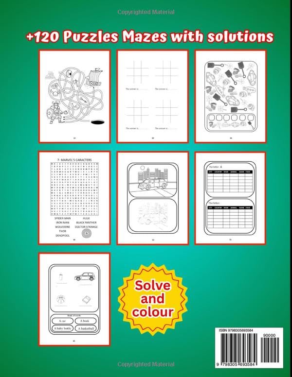 Activity Book for Kids Ages 4-8 Year Olds: 120+ Exciting Puzzles and Activities for Children Ages 4, 5, 6, 7, 8 Featuring Mazes, Tic Tac Toe, How ... Full Answers for Hours of Fun and Learning image 3