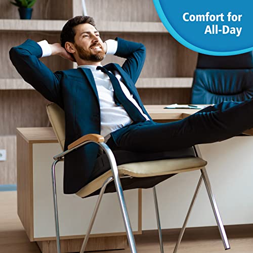 Image of CloudBliss Gel Seat Cushion - Cooling Gel Enhanced Memory Foam Ergonomic Seat Cushion for Long Sitting for Office, Game, Car, Automotive, Airplane (Large, Black)