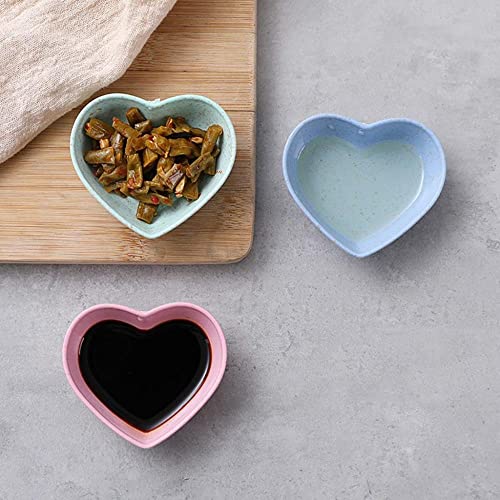 Mini Condiment Seasoning Dish Flower Heart Shape Sauce Bowl, Plates Tasting Dishes Dipping Bowls Food Sauce Dish Appetizer Plates (Pink, Heart Shape) #TOP5
