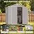 Greesum 6x4FT Plastic Outdoor Storage Shed with Floor, Resin Sheds with Lockable Double Door, Tool Sheds with Window and Vents, for Garden, Backyard, Patio, Light Gray
