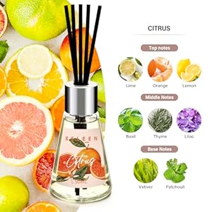 Reed diffuser of 3 pack escapecitrussandalwood scented diffuser with 15 fiber sticks home fragrance oil diffuser air freshener for bathroom bedroom each 17fl oz total 51oz  urban country home decor