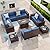 VONZOY 13 Piece Patio Furniture Set with Fire Pit Table, Wide Armrest Outdoor Sectional Sofa Grey Wicker Rattan Conversation Sets, 4'' Thickened Cushion Dark Grey (Include Waterproof Cover)