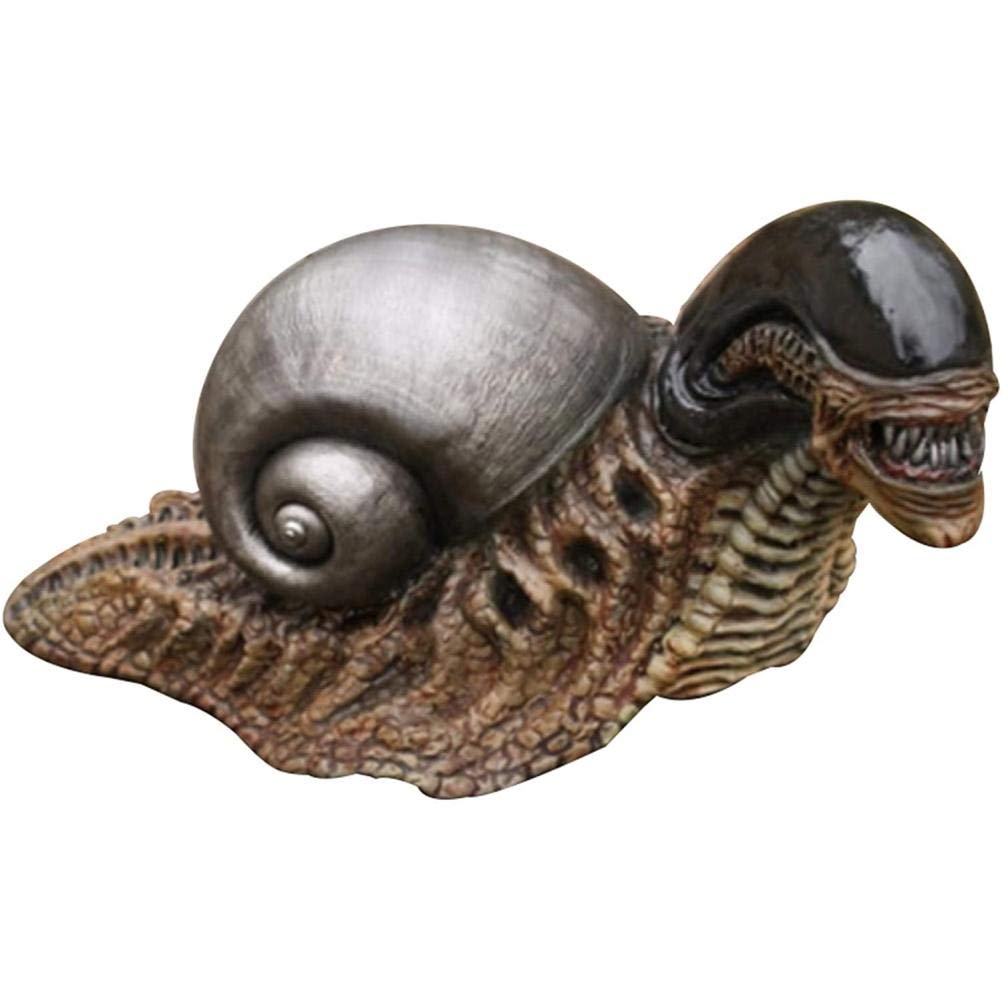 Tumnea Alien Snail Statue Figurine - Resin Animal Sculpture for Garden and Home Yard Decoration, Green