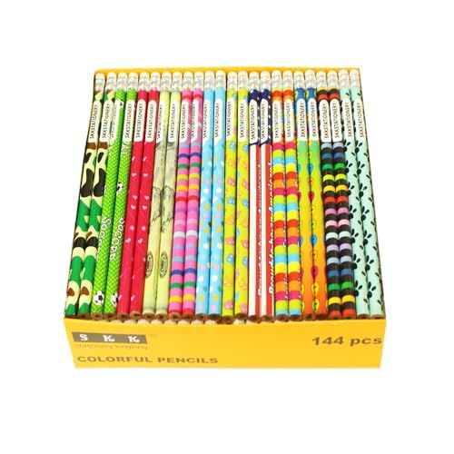 Skkstationery 7036-N144 Assorted Colorful Pencils, Wooden Pencil thumb #1