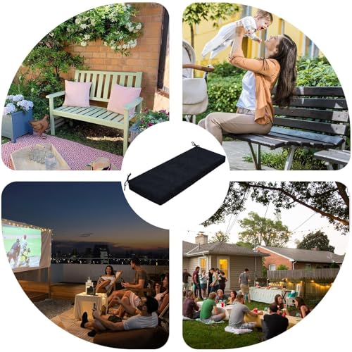 Coussin de banc de jardin imperméable rectangulaire pour mobilier de patio et balcons