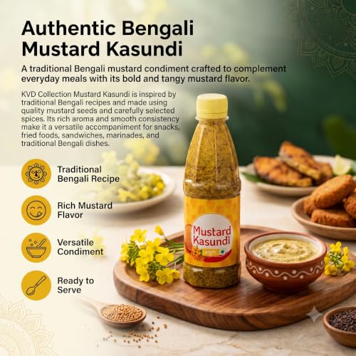 Image of KVD Collection Original Bengali Kasundi Mustard Sauce | No Preservatives | Authentic Bangla Flavor | 300gram