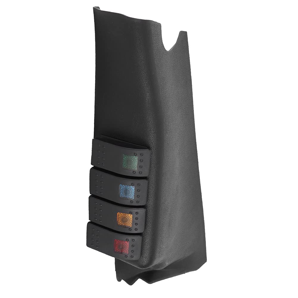 A Pillar Switch Panel Combination Switches with 4 LED Fit for Wrangler 2007-2017 Black Rocker Switches, Automotive Replacement Toggle Switches