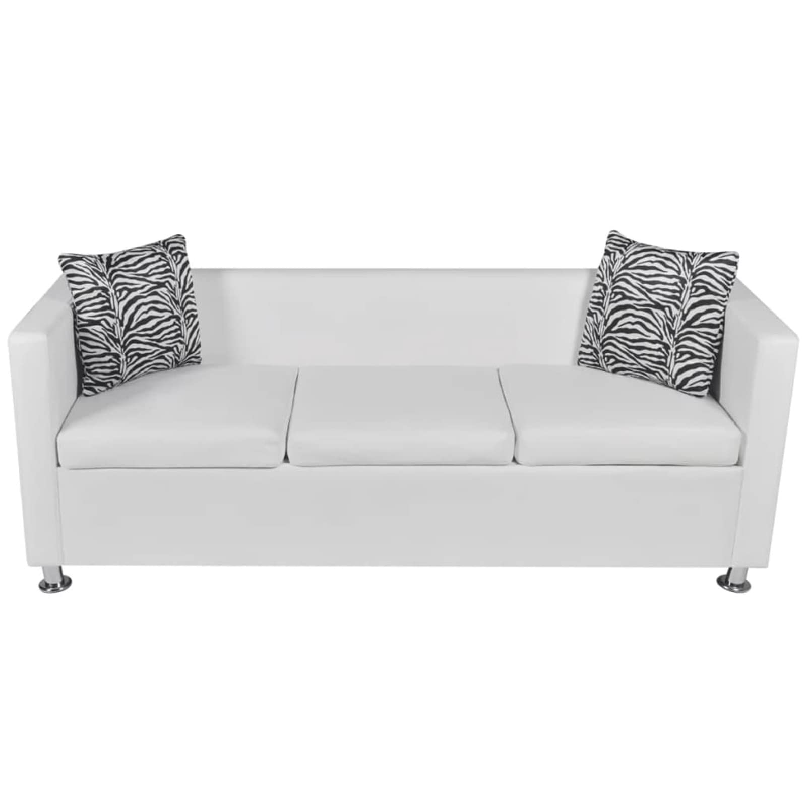 Tidyard Divano a 3 Posti in Similpelle, Divano Letto 3 Posti in Pelle Artificiale, Divano per Soggiorno/Ufficio Moderno, Sofà Divanetto Letto Poltrona Arredo per Salotto Bianco