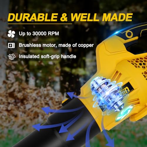 Jaxgiin 500-Cfm 160-Mph Cordless Leaf Blower For Dewalt Battery thumb #4
