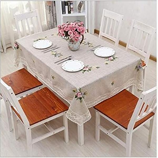 Tablecloths Handmade Simple Pastoral Style Wool Embroidery Flower Elegant Tablecloth Cotton Linen Hollow-out Lace TV Cabinet Kerchief Dinning Table Cover