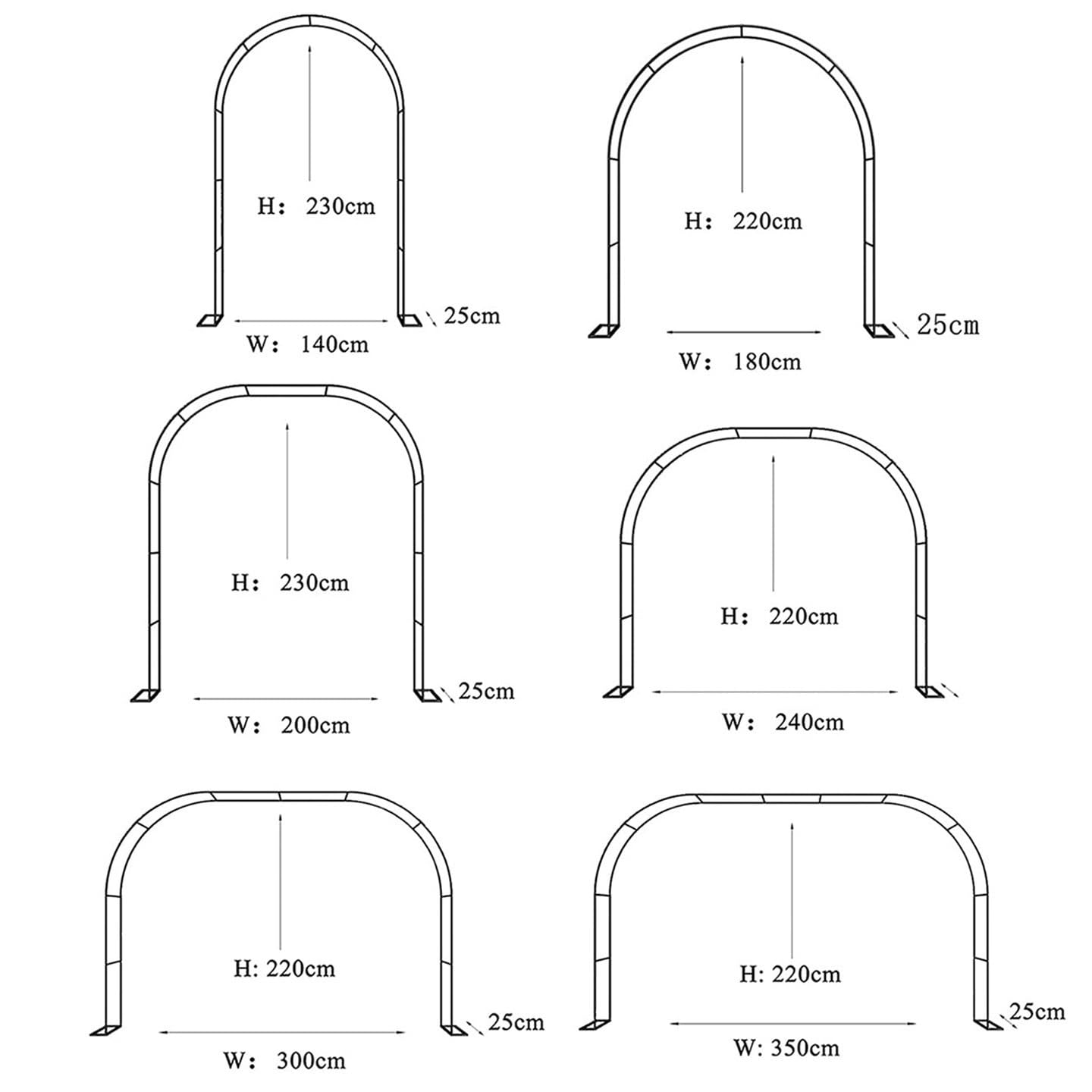 Metall Gartenbogen Rankhilfe wetterbeständig Blumenbogen Torbogen für Garten Hochzeit Dekoration