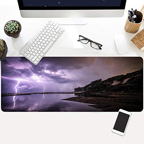 Anti-Fray Cloth Gaming Mouse Pad - High-Performance Mouse Pad Optimized for Gaming Sensors-900×400×3MM-Designed for Maximum Control - Extended Lightning